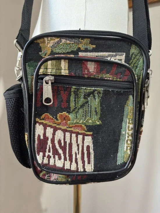 Vintage Crossbody Shoulder Purse Bag Lot Beaded Leather Tapestry Casino Evening - Picture 8 of 16